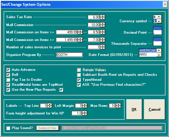 System Options